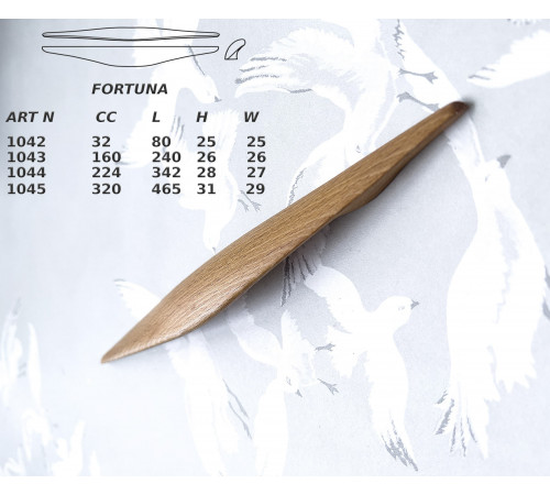 Мебельная накладная ручка Fortuna из бука, 80–400 мм