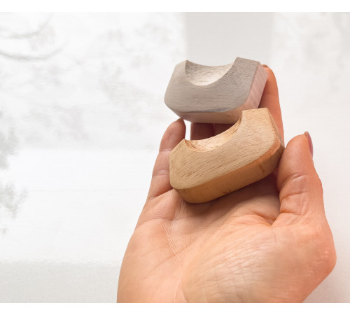 Ручка-кнопка «Knob» из бука 56×32×15 мм — прямоугольная плоская форма, крепление на 2 винта (32 мм) | Российское производство