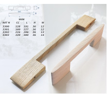 Ручка-скоба «Wide» из ясеня — 200–400 мм, сечение 12×36 мм, крепление на 2 винта 